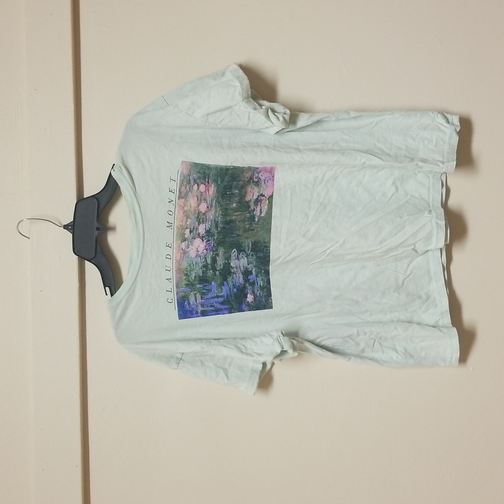 Teal Claude Monet painting t shirt